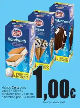 Unide Market Casty - helado cono o sandwich o bombon oferta