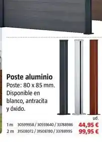 Bauhaus Poste aluminio oferta