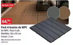 Bauhaus Pack 4 losetas de wpc oferta