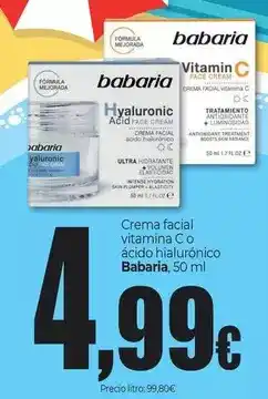 Unide Market Babaria - crema facial vitamina c ocido hialuronico oferta