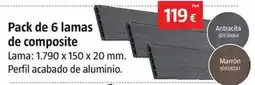 Bauhaus Pack de 6 lamas de composite oferta