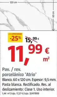 Bauhaus Pav./rev. porcelánico 'atrio' oferta