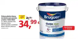 Bauhaus Bruguer - pintura plástica blanca de interior para paredes y techos 'ciclón mate' oferta
