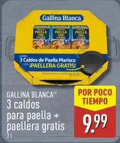 ALDI Gallina blanca - 3 caldos para paella + paellera gratis oferta