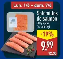 ALDI Solomillos de salmon oferta