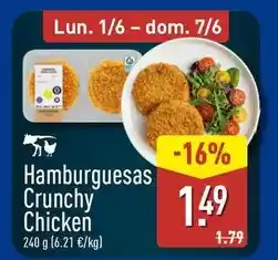 ALDI Hamburguesas crunchy chicken oferta