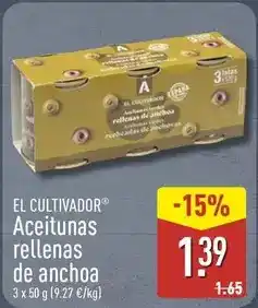 ALDI El cultivador - aceitunas rellenas de anchoa oferta