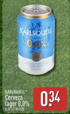 ALDI Karlsquell - cerveza lager 0,0% oferta