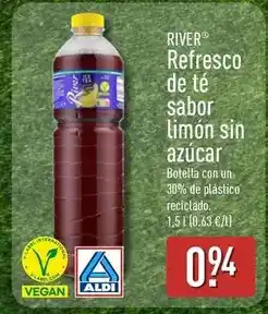 ALDI River - refresco de te sabor limon sin azucar oferta