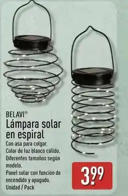 ALDI Belavi - lampara solar en espiral oferta