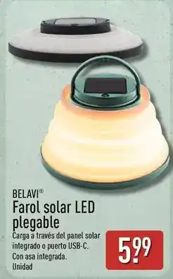 ALDI Belavi - farol solar led plegable oferta