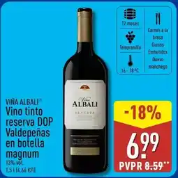 ALDI Viña albali - vino tinto reserva dop valdepenas en botella magnum oferta