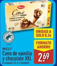 ALDI Mucci - cono de vainilla y chocolate xxl oferta