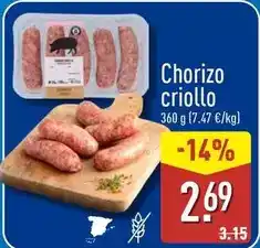 ALDI Chorizo criollo oferta