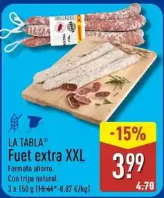 ALDI La tabla - fuet extra xxl oferta