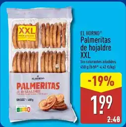 ALDI El horno - palmeritas de hojaldre xxl oferta