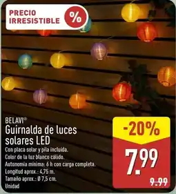 ALDI Belavi - guirnalda de luces solares led oferta