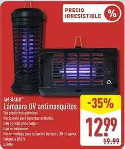 ALDI Ambiano - lâmpara uv antimosquitos oferta