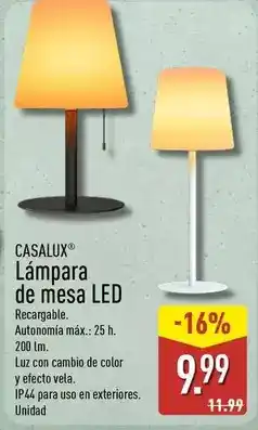 ALDI Casalux - lampara de mesa led oferta