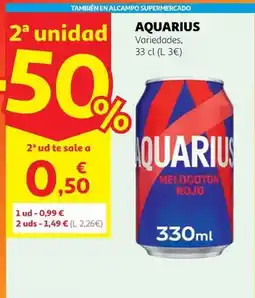 Alcampo Beb.dep.melocoton aquarius lata 33 cl oferta