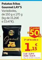 Alcampo Patatas fritas gourmet lay's 170 g oferta