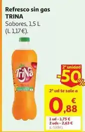 Alcampo Refresco sin gas tropical trina 1,5 l oferta