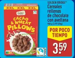 ALDI Golden bridge - cereales rellenos de chocolate con avellana oferta