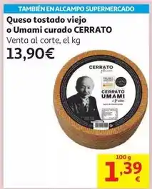 Alcampo Queso umami curado cerrato mitad oferta