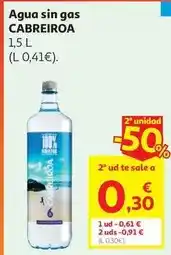 Alcampo Agua mineral cabreiroa 1,5 l oferta