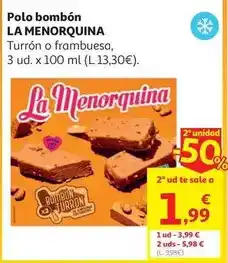 Alcampo Polo bombon turron la menorquina 3x100ml 200gr oferta