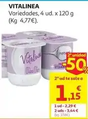 Alcampo Desn.natural s/azu.añad.vitalinea 4x120g oferta
