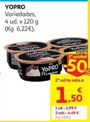 Alcampo Lf.proteina stracciat. s/azu.añad. yopro 4x120 gr oferta
