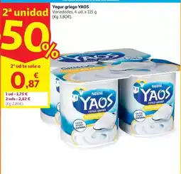 Alcampo Griego azucarado nestle yaos 4x115 g oferta
