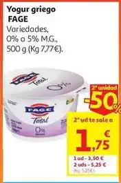 Alcampo Y.griego natural desnat.0% mg fage 450g oferta
