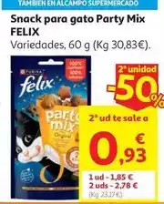 Alcampo Snack gato party mix original felix 60 g oferta
