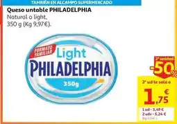 Alcampo Q.untable natural light 350gr philadelphia oferta