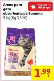 Alcampo Auchan - arena para gato absorbente perfumada oferta