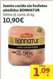 Alcampo Jamon cocido sin fosfatos bonnatur (96%) mediano 5,7 kg oferta