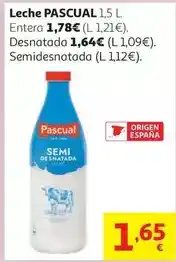 Alcampo Leche entera pascual bot. 1,5l oferta