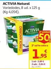 Alcampo Bif.desn. natural s/azu.añad.activia 8x120g oferta