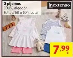Alcampo P3pro130502104-lote 2 pijamas corto bebe#68 crudo oferta