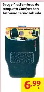 Alcampo Confort - juego 4 alfombras de moqueta con talonera termosellada oferta