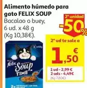Alcampo Alimento gato humedo bacalao felix soup 6x48 g oferta