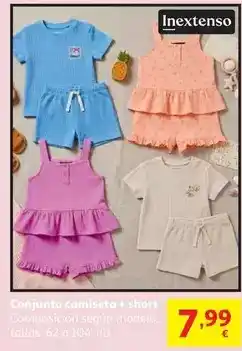 Alcampo P3pro130501799-cjto bebe camiseta+short#62 beige oferta