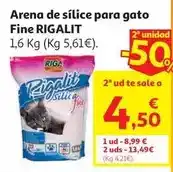 Alcampo Riga - arena de silice para gato fine rigalit oferta