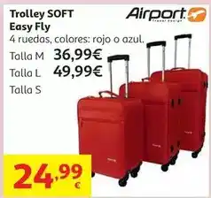 Alcampo Trolley airport soft 4w - easy fly talla m rojo oferta