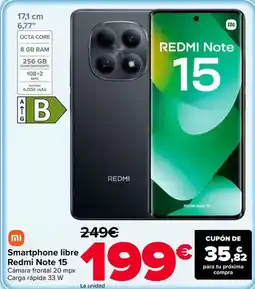 Carrefour Xiaomi - smartphone libre redmi note 15 oferta