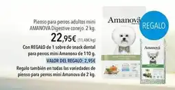 El Corte Inglés Amanova - pienso para perros adultos mini digestive conejo oferta