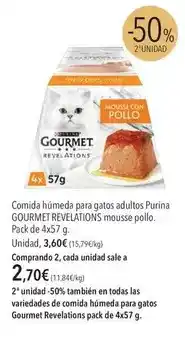 El Corte Inglés Purina - comida húmeda para gatos adultos revelations mousse pollo oferta