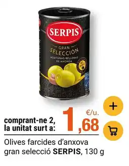 BonpreuEsclat Serpis - olives farcides d'anxova gran seleccio oferta
